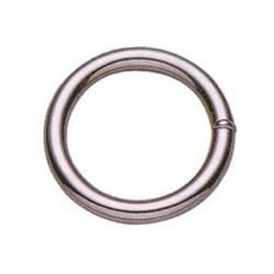 BARON 3-2 Welded Ring, 2 in ID Dia Ring, #3 Chain, Steel, Nickel-Plated 10 Pack 