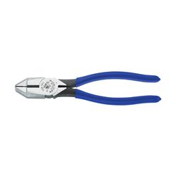 KLEIN TOOLS D201-8 Cutting Plier, 8-11/16 in OAL, 1-9/16 in Cutting Capacity, Dark Blue Handle, 1-7/32 in W Jaw 