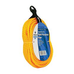 Wellington 30645 Rope, 1/4 in Dia, 50 ft L, 81 lb Working Load, Polypropylene, Yellow 
