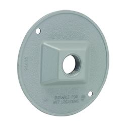 Hubbell 5193-0 Cluster Cover, 4-1/8 in Dia, 4-1/8 in W, Round, Metal, Gray, Powder-Coated 