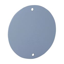 Hubbell 5374-0 Cover, 4-1/8 in W, Round, Aluminum, Gray, Powder-Coated 