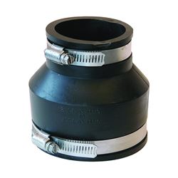 Fernco P1056-32 Flexible Coupling, 3 x 2 in, PVC, Black, 4.3 psi Pressure 