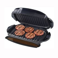 George Foreman GRP0004B Plate and Panini Grill, 6 in W Cooking Surface, 12 in D Cooking Surface, 1000 W, 120 V 