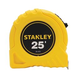 Stanley 30-455 Measuring Tape, 25 ft L Blade, 1 in W Blade, Steel Blade, ABS Case, Yellow Case 
