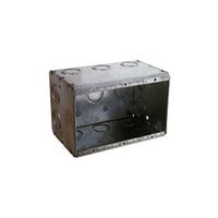 Raco 692 Switch Box, 3-Gang, 3-Outlet, 13-Knockout, Galvanized Steel, Gray, Nail, Pack of 10 