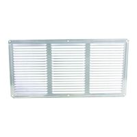 Master Flow EAC16X8 Undereave Vent, 8 in L, 16 in W, 65 sq-ft Net Free Ventilating Area, Aluminum, Mill 36 Pack 