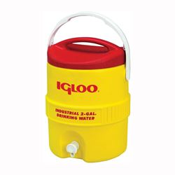 IGLOO 400 Series 00000421 Water Cooler, 2 gal Tank, Lever Spigot, Polyethylene, Red/Yellow 
