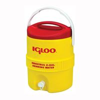 IGLOO 400 Series 00000421 Water Cooler, 2 gal Tank, Lever Spigot, Polyethylene, Red/Yellow