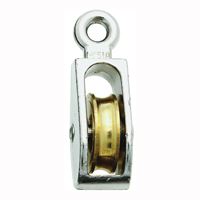 National Hardware N223-404 Pulley, 1/4 in Rope, 40 lb Working Load, 1 in Sheave, Nickel 10 Pack