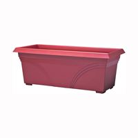Southern Patio DP2710TC Deck Planter, 10 in H, 26-3/4 in W, 26-3/4 in D, Rectangular, Plastic, Terracotta 