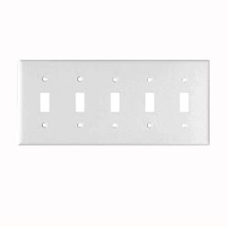 Eaton Wiring Devices 2155W-BOX Wallplate, 4-1/2 in L, 10 in W, 5 -Gang, Thermoset, White 