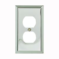 Amerelle 161D Receptacle Wallplate, 4-5/16 in L, 2-7/8 in W, 1 -Gang, Steel, Polished Chrome 