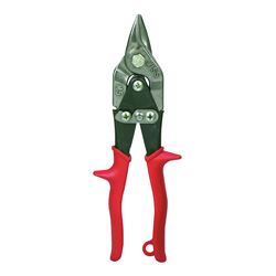 Crescent Wiss M5R Aviation Snip, 9-1/4 in OAL, Straight Cut, Molybdenum Steel Blade, Textured Handle, Red Handle 