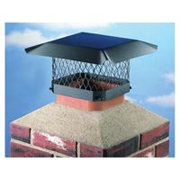 SHELTER SC99 Shelter Chimney Cap, Steel, Black, Powder-Coated, Fits Duct Size: 7-1/2 x 7-1/2 to 9-1/2 x 9-1/2 in 