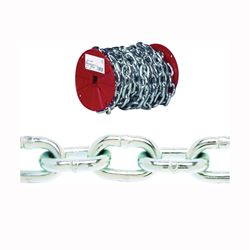 Campbell 072-5027 Proof Coil Chain, 3/16 in, 100 ft L, 30 Grade, Steel, Zinc 