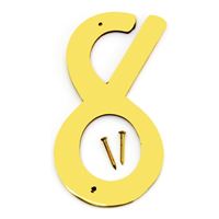HY-KO BR-40/8 House Number, Character: 8, 4 in H Character, 2-1/2 in W Character, Brass Character, Brass 