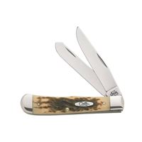 CASE 00163 Folding Pocket Knife, 3-1/4 in Clip, 3.27 in Spey L Blade, Chrome Vanadium Steel Blade, 2-Blade 