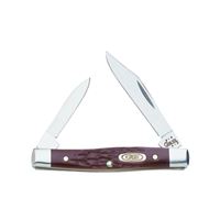 CASE 00083 Folding Pocket Knife, Stainless Steel Blade, 2-Blade, Brown Handle 