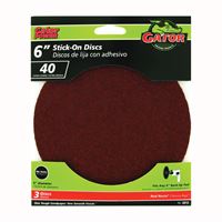 Gator 3013 Sanding Disc, 6 in Dia, 40 Grit, Extra Coarse, Aluminum Oxide Abrasive 