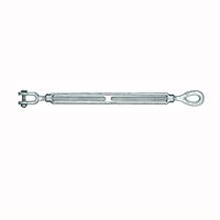BARON 18-1/2X9 Turnbuckle, 2200 lb Working Load, 1/2 in Thread, Jaw, Eye, 9 in L Take-Up, Galvanized Steel 