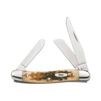 CASE 00039 Folding Pocket Knife, 2.57 in Clip, 1.88 in Sheep Foot, 1.71 in Spey L Blade, Vanadium Steel Blade, 3-Blade 