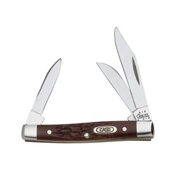 CASE 00081 Folding Pocket Knife, 2 in Clip, 1-1/2 in Sheep Foot, 1.49 in Pen L Blade, Stainless Steel Blade, 3-Blade 