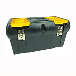 Stanley 019151M Tool Box with Tray, 4.7 gal, Plastic, Black, 5-Compartment 