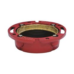Oatey 42255 Closet Flange, 4 in Connection, Iron, Red 
