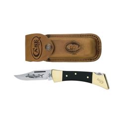 CASE 00177 Folding Pocket Knife, 3.58 in L Blade, Stainless Steel Blade, 1-Blade, Black Handle 