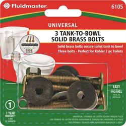 Fluidmaster 6105 Tank-to-Bowl Bolt, Brass, For: Rocking Toilets 