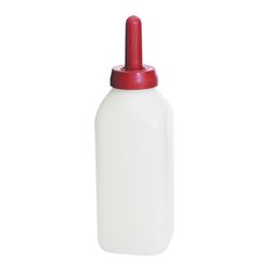 Little Giant 9812 Nursing Bottle, Square, 2 qt Capacity, Polyethylene Bucket, Translucent Bucket, Snap-On Nipple 
