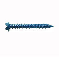 Western States Hardware 54080 Tapped Screw, Coarse Thread, Hex, Slotted Drive, Diamond Point, Steel, Blue 