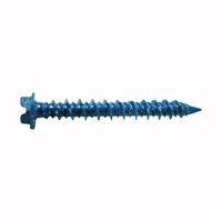Western States Hardware 54084 Tapped Screw, Coarse Thread, Hex, Slotted Drive, Diamond Point, Steel, Blue 