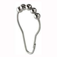iDESIGN 76570 Shower Roller Curtain Hook, Stainless Steel, Polished Chrome 