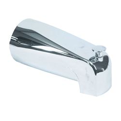 US Hardware P-522C Bathtub Spout with Diverter, 1/2 in Connection, NPT, Plastic, Chrome Plated 