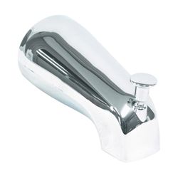 US Hardware P-526C Bathtub Spout with Diverter, 1/2 in Connection, NPT, Plastic, Chrome Plated 