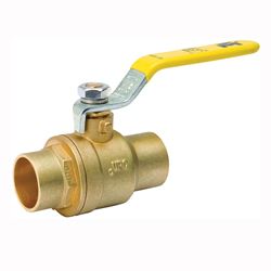 B & K 107-845NL Ball Valve, 1 in Connection, Compression, 600/150 psi Pressure, Manual Actuator, Brass Body 