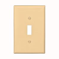 Eaton Wiring Devices PJ1V Wallplate, 4-7/8 in L, 3-1/8 in W, 1 -Gang, Polycarbonate, Ivory, High-Gloss, Pack of 25 