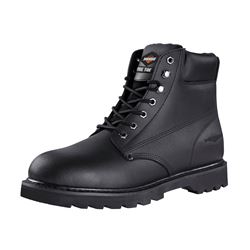 Diamondback Work Boots, 8.5, Medium W, Black, Leather Upper, Lace-Up, Steel Toe, With Lining 