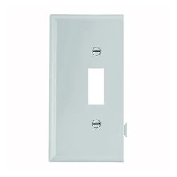Eaton Wiring Devices STE1W Wallplate, 4-7/8 in L, 3.12 in W, 1 -Gang, Polycarbonate, White, High-Gloss 