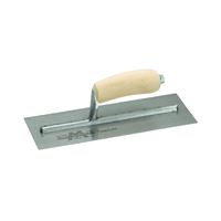 Marshalltown MXS1 Finishing Trowel, 11 in L Blade, 4-1/2 in W Blade, Spring Steel Blade, Curved Handle, Wood Handle 