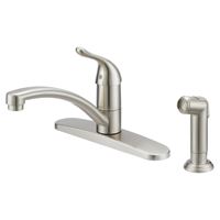 Boston Harbor 67534-1004 Kitchen Faucet, 1.8 gpm, 1-Faucet Handle, 4-Faucet Hole, Metal/Plastic, Brushed Nickel 
