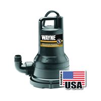 WAYNE VIP Series VIP30 Submersible Pump, 120 V, 1/3 hp, 1-1/4 in Outlet, 2600 gph, Vortex Impeller, Thermoplastic 