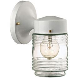 Boston Harbor Outdoor Wall Lantern, 120 V, 60 W, A19 or CFL Lamp, Steel Fixture, White, White Fixture 