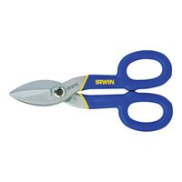 IRWIN 22007 Tinner Snip, 7 in OAL, 1-1/2 in L Cut, Curved, Straight Cut, Steel Blade, Double-Dipped Handle 
