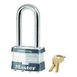 Master Lock 5KALJ Padlock, Keyed Alike Key, Open Shackle, 3/8 in Dia Shackle, 2-1/2 in H Shackle, Boron Alloy Shackle, Pack of 6 