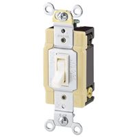 Eaton Wiring Devices 1242-7V-BOX Toggle Switch, 15 A, 120 V, 4 -Position, Lead Wire Terminal, Ivory 