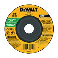 DeWALT DW4528 Grinding Wheel, 4-1/2 in Dia, 1/8 in Thick, 7/8 in Arbor, 24 Grit, Coarse, Silicone Carbide Abrasive