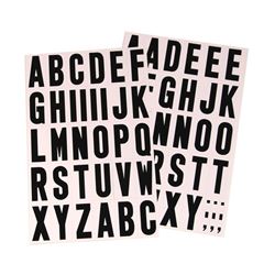Hy-Ko MM-7L Packaged Letter Set, 1-3/4 in H Character, Black Character, White Background, Vinyl 
