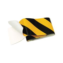 Hy-Ko TAPE-1 Reflective Safety Tape, 24 in L, 2 in W, Vinyl Backing, Black/Yellow, Pack of 5 